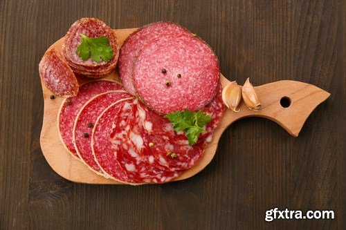 Sliced salami with chili pepper - 10 UHQ JPEG