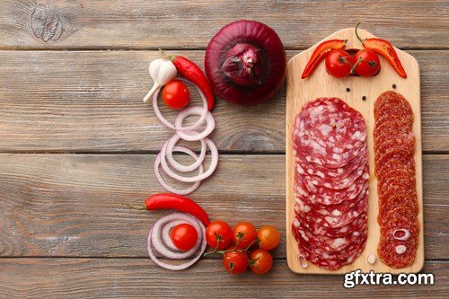 Sliced salami with chili pepper - 10 UHQ JPEG