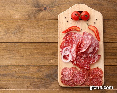 Sliced salami with chili pepper - 10 UHQ JPEG