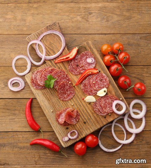 Sliced salami with chili pepper - 10 UHQ JPEG