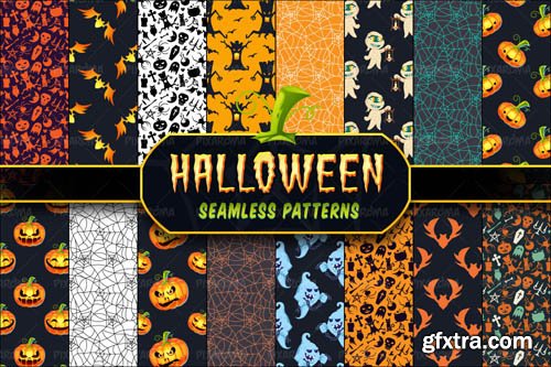 Halloween Seamless Patterns Set 1