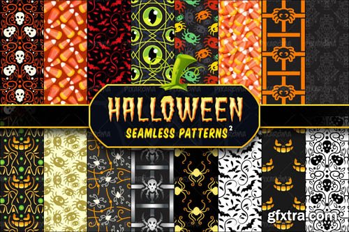 Halloween Seamless Patterns Set 2