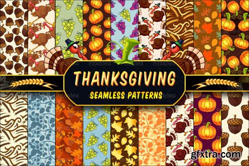 Thanksgiving Seamless Patterns Set