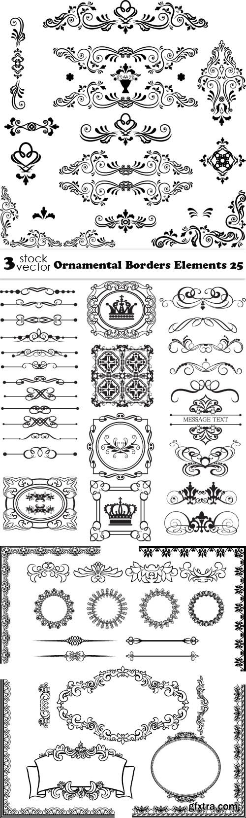 Vectors - Ornamental Borders Elements 25