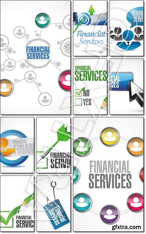 Financial services business board sign concept illustration design graphic - Vector