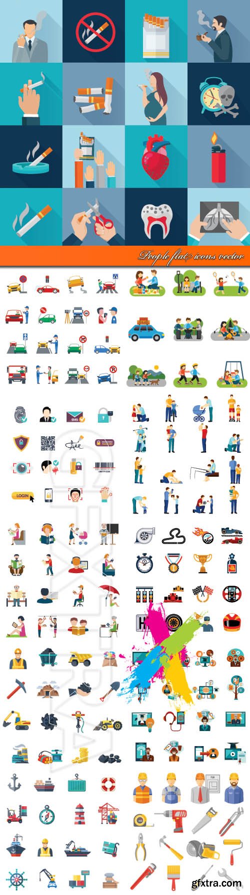 People flat icons vector