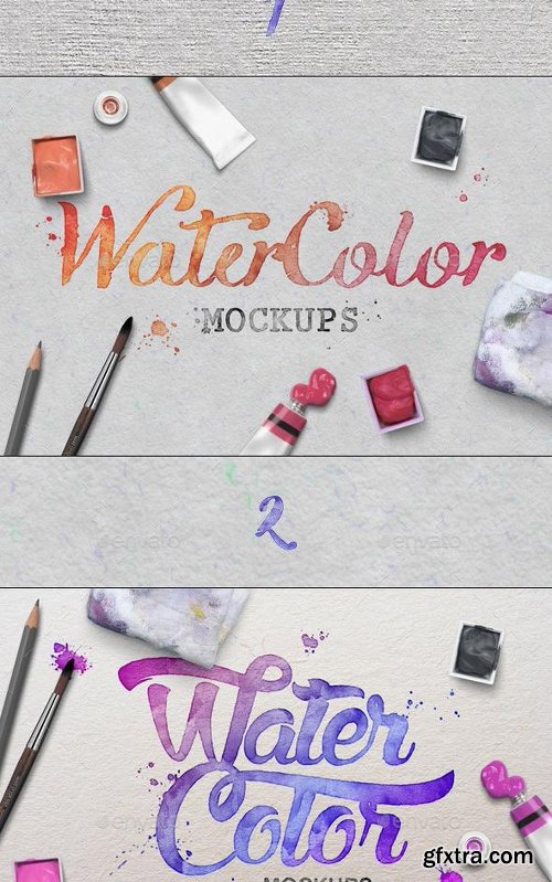 Graphicriver Watercolor Scene Mockups 12536816