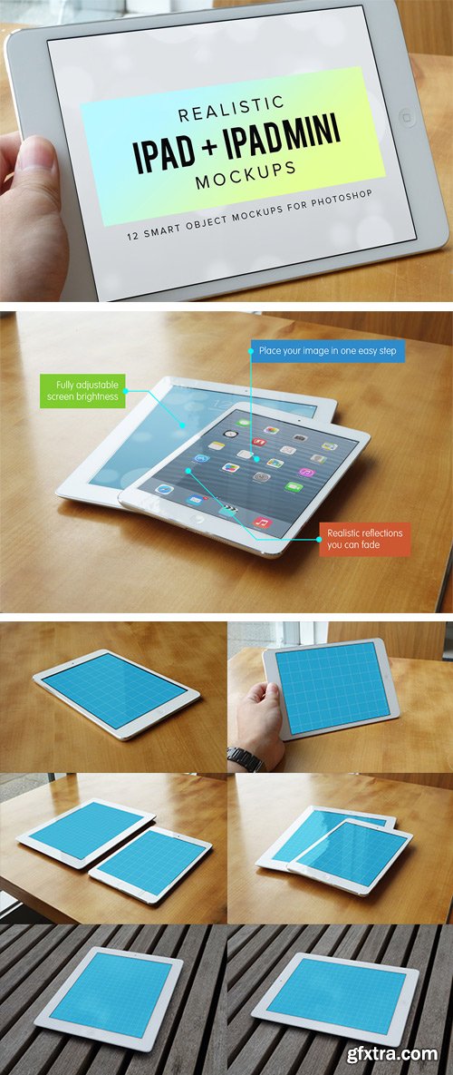 CM 13135 - Realistic iPad & iPad Mini Mockups