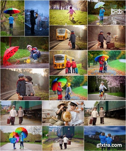 Collection of child tourists travel little friends 25 HQ Jpeg