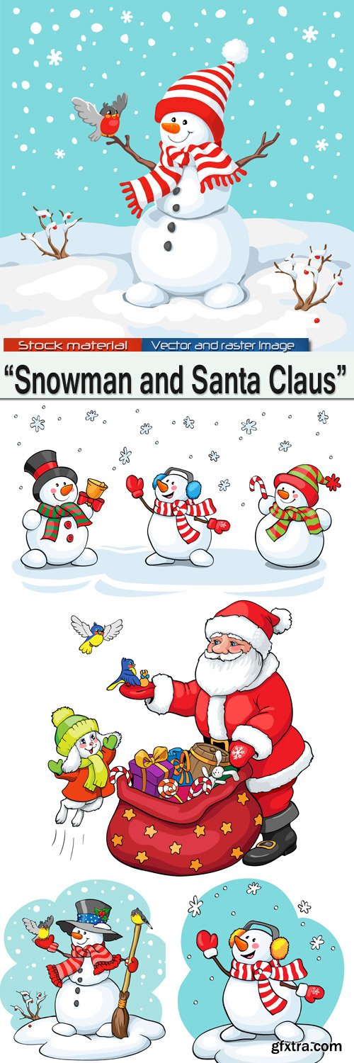 Snowman and Santa Claus