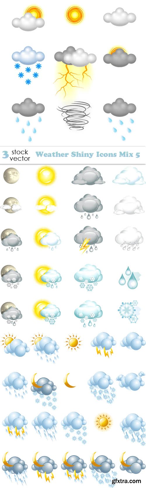 Vectors - Weather Shiny Icons Mix 5