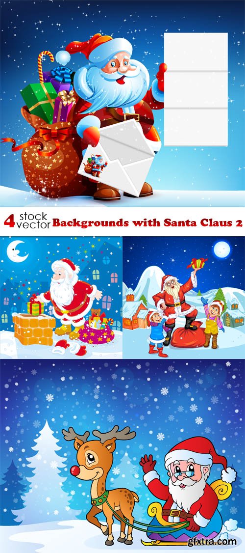 Vectors - Backgrounds with Santa Claus 2