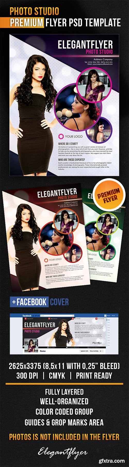 Photo Studio Flyer PSD Template + Facebook Cover