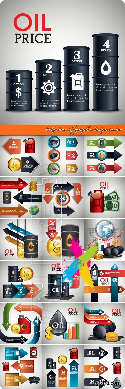 Oil prices infographic design vector