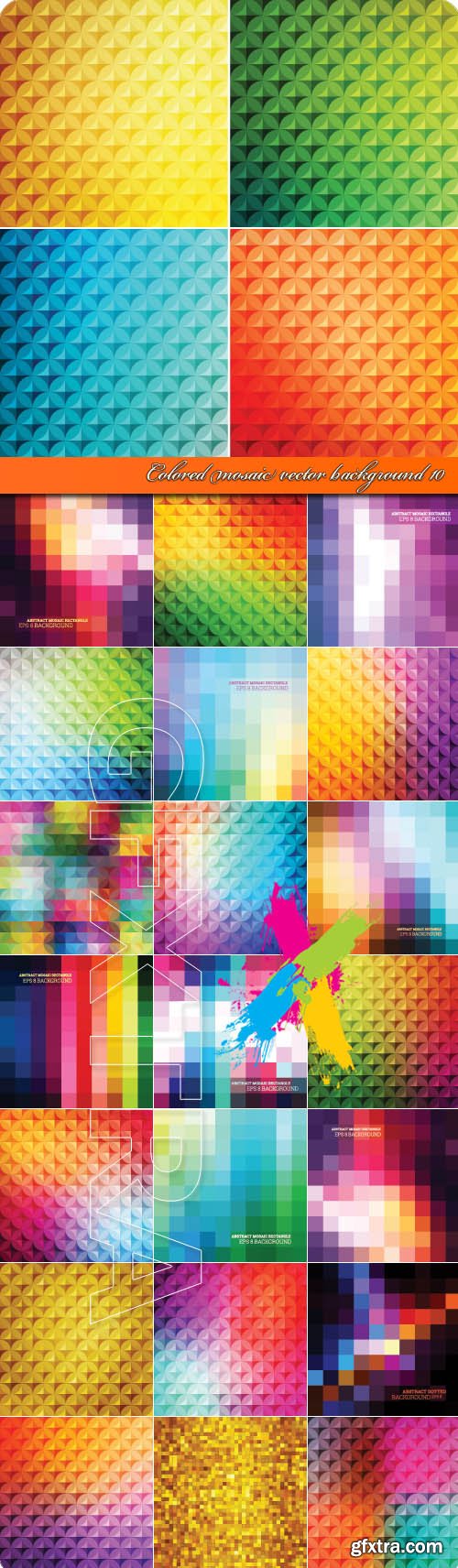 Colored mosaic vector background 10