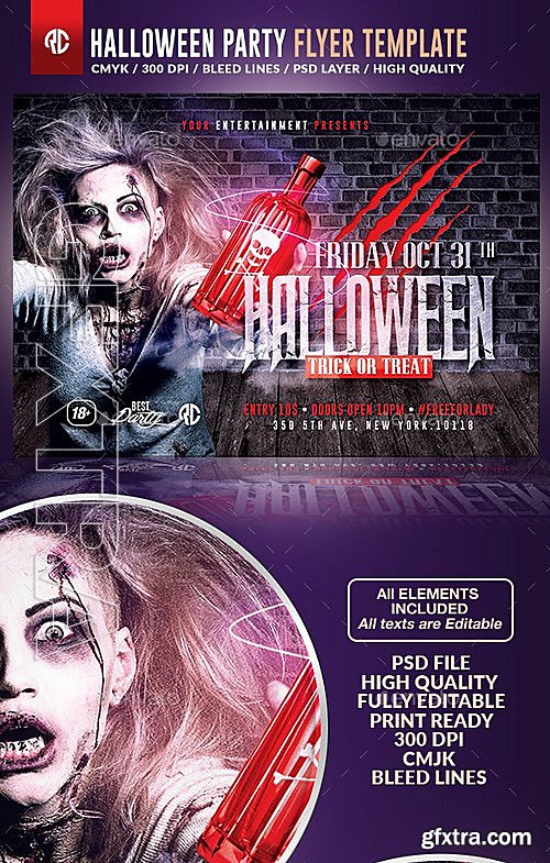 GraphicRiver - Halloween Night Party Psd Flyer Template 13298436