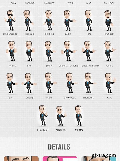 Fashionable Businessman Cartoon Character Ultimate Bundle