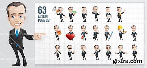 Fashionable Businessman Cartoon Character Ultimate Bundle