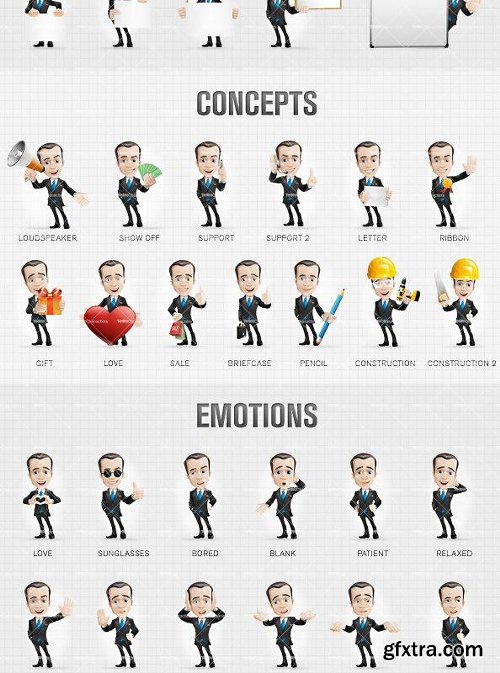 Fashionable Businessman Cartoon Character Ultimate Bundle