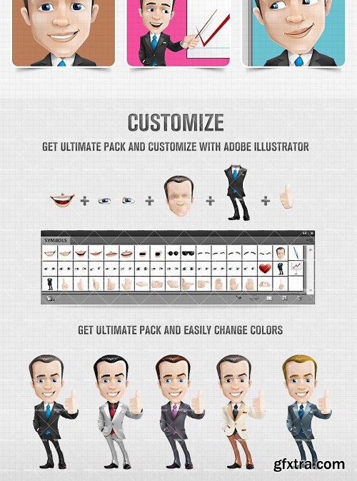 Fashionable Businessman Cartoon Character Ultimate Bundle