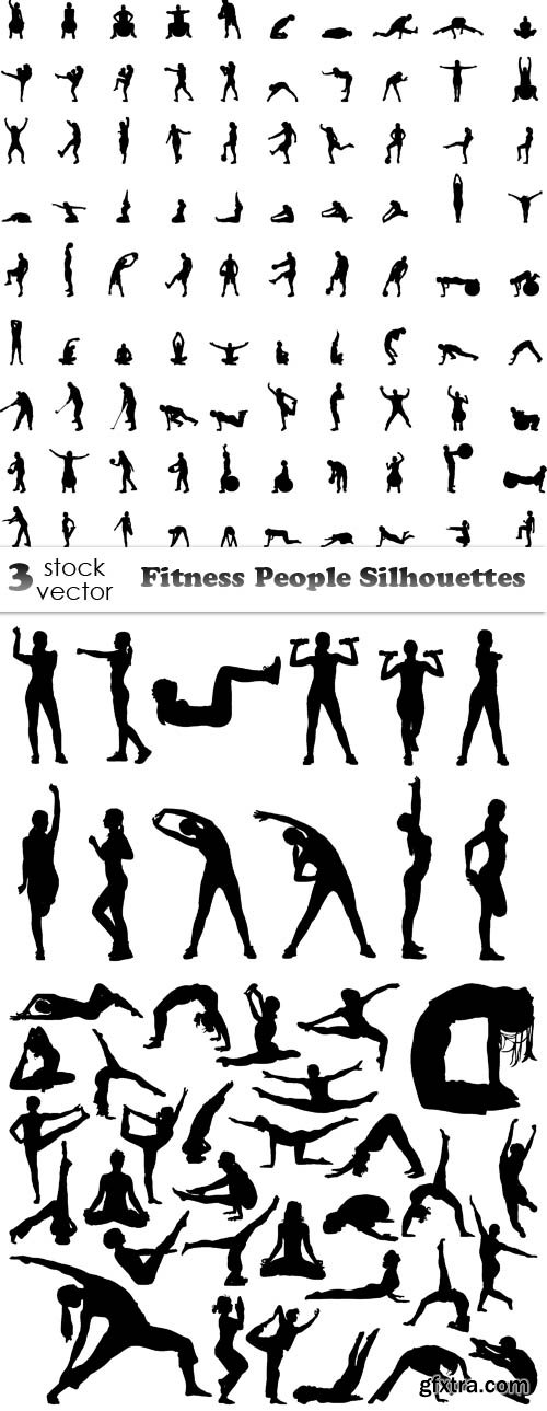 Vectors - Fitness People Silhouettes