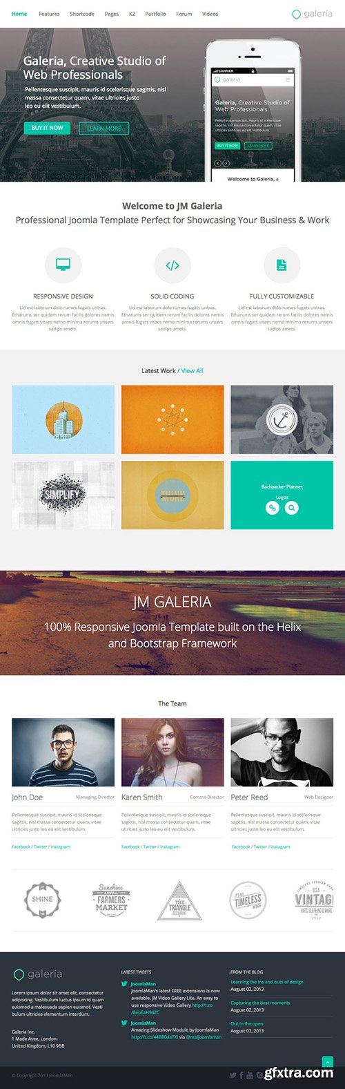 Responsive Joomla 3.x template - JM Galeria v2.1.2 - CM 28094