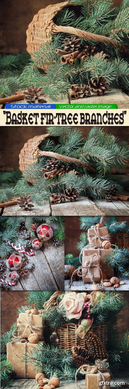 Basket fir-tree branches