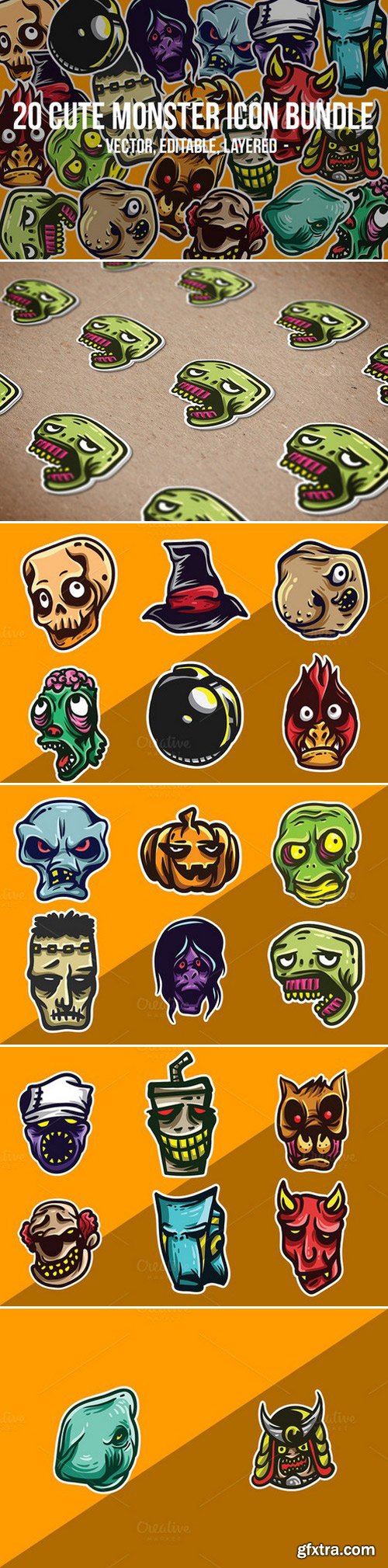 CM - Cute Monster Icon Bundle 410169