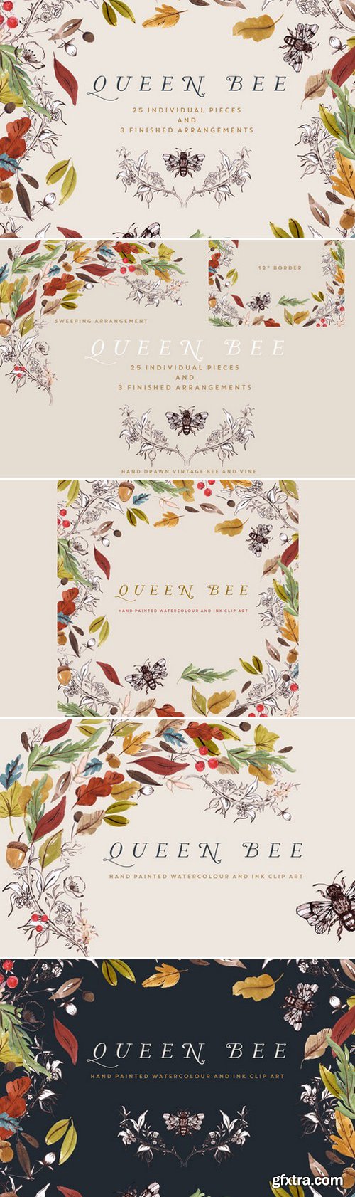 CM - Watercolour Clip Art - Queen Bee 409548