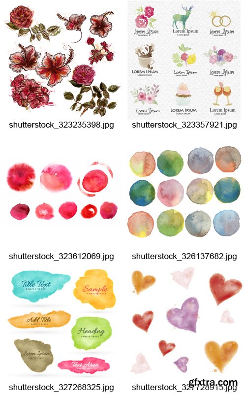 Amazing SS - Watercolor Design Elements 3, 25xEPS