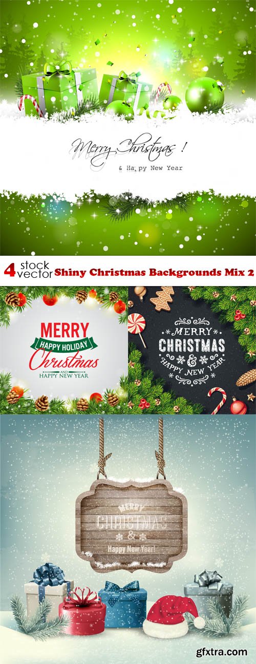 Vectors - Shiny Christmas Backgrounds Mix 2