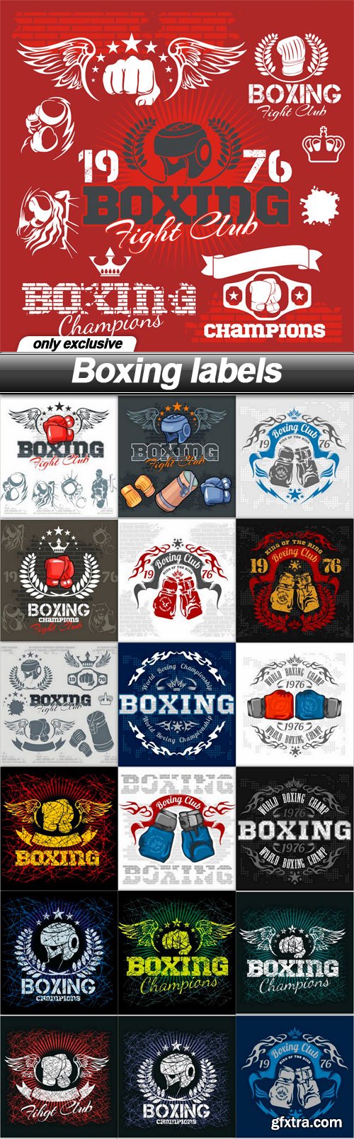 Boxing labels - 19 EPS