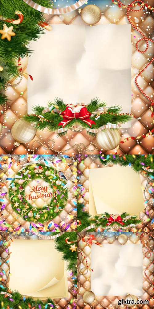 5 Christmas Greeting Cards Set 1