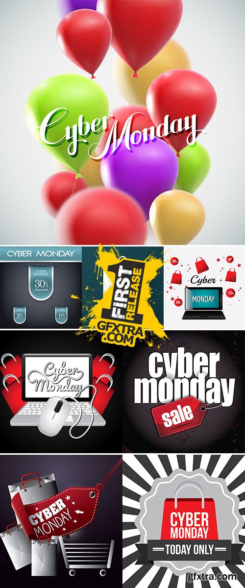 Stock vector Cyber monday shopping season