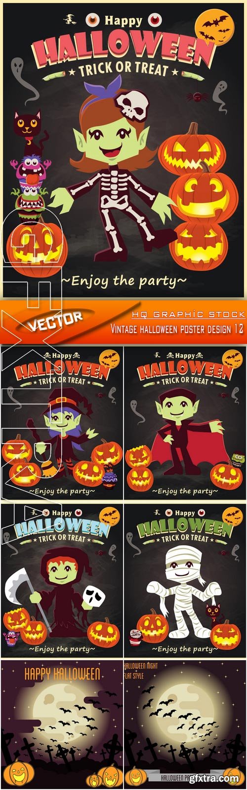 Stock Vector - Vintage halloween poster design 12