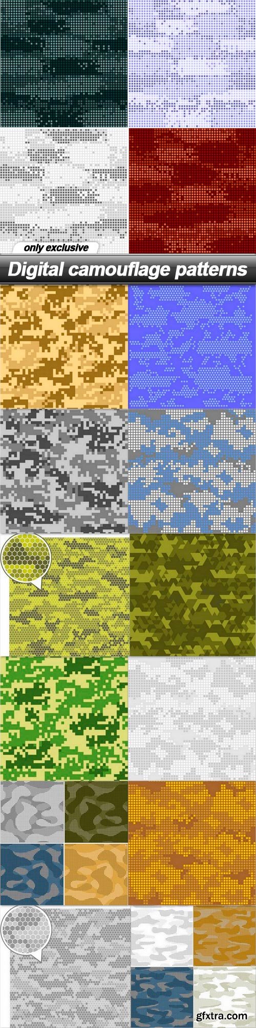 Digital camouflage patterns - 13 EPS