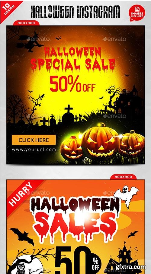 Graphicriver Halloween Instagram Templates - 10 Designs 13341396