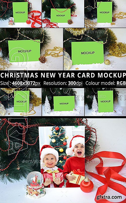 GraphicRiver - Christmas New Year Card Mockup 13340361