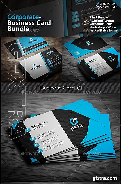 GraphicRiver - Business Card Bundle 2 in 1 13344214