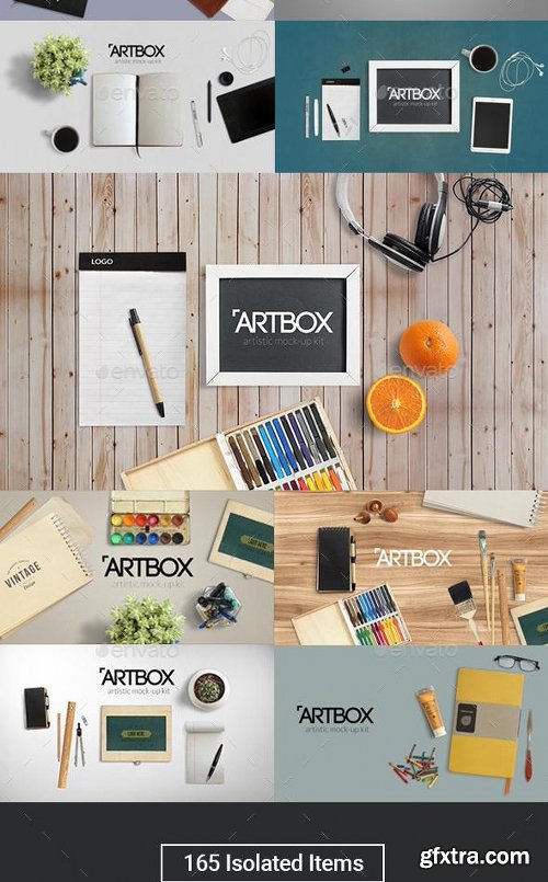 Graphicriver ArtBox - Artistic Mockup Kit 12147534