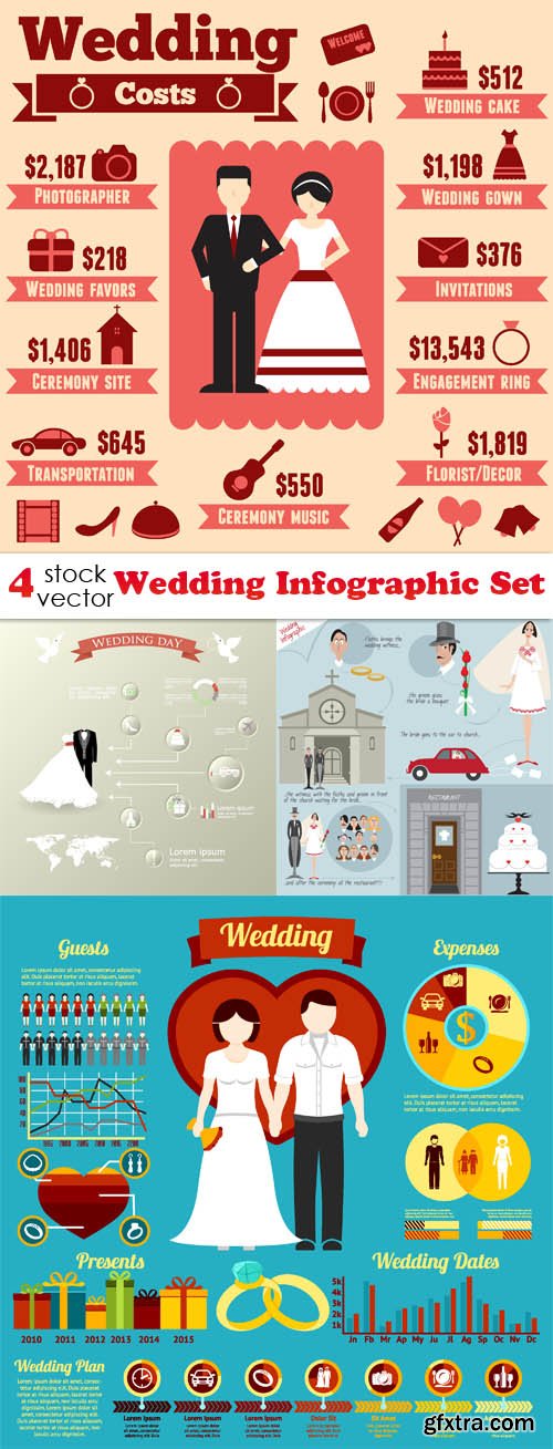 Vectors - Wedding Infographic Set