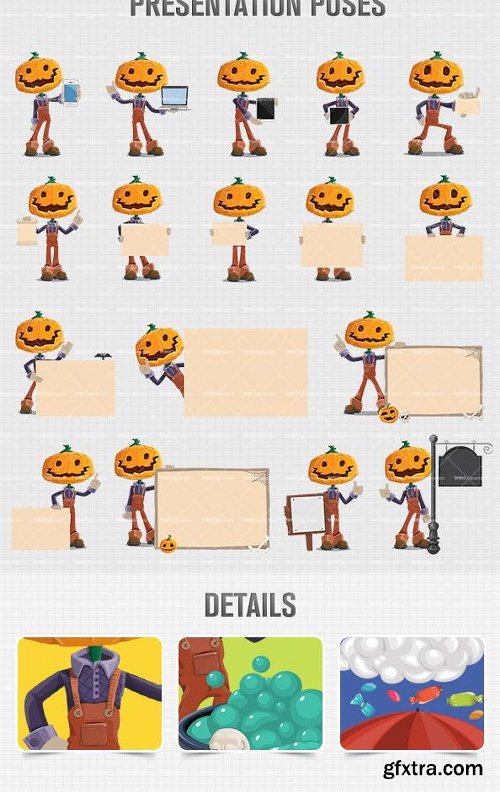 Pumpkin Head Cartoon Character Ultimate Bundle