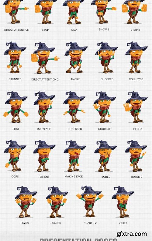 Halloween Scarecrow Cartoon Character Ultimate Bundle