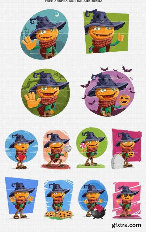 Halloween Scarecrow Cartoon Character Ultimate Bundle