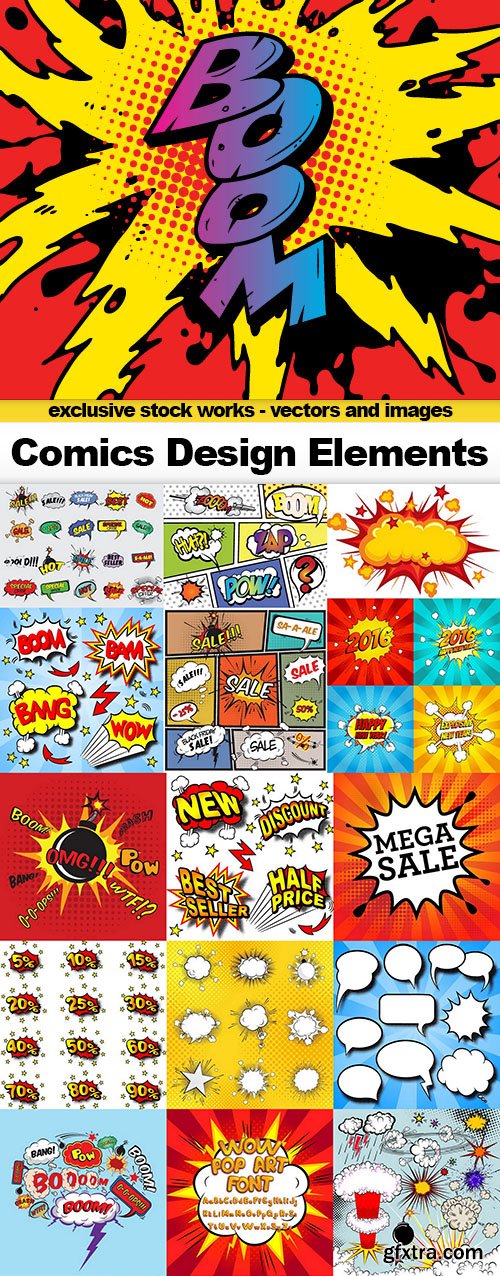 Comics Design Elements, 25x EPS