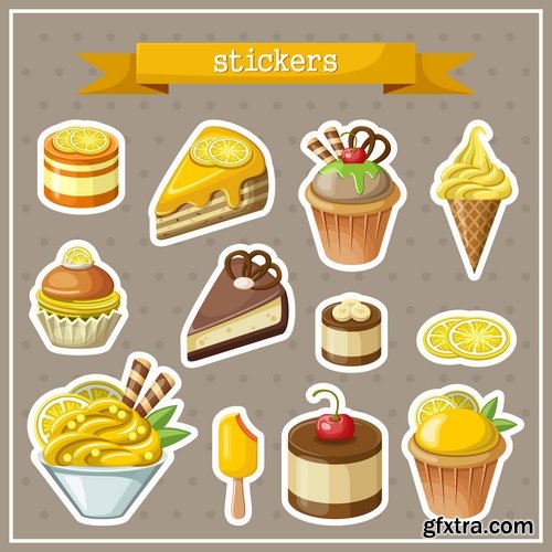 Collection of vector illustration picture different food meal dish menu 25 EPS