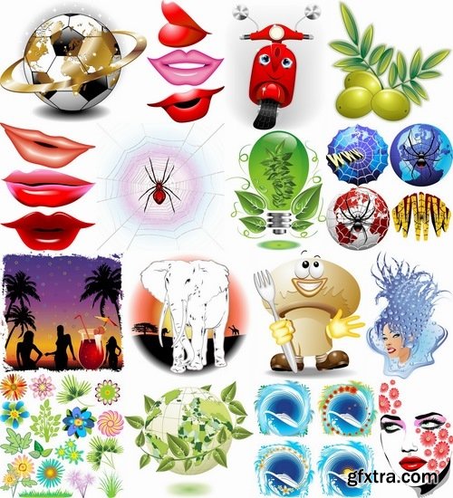 Collection of vector drawing a picture for T-shirts for children 2-25 EPS