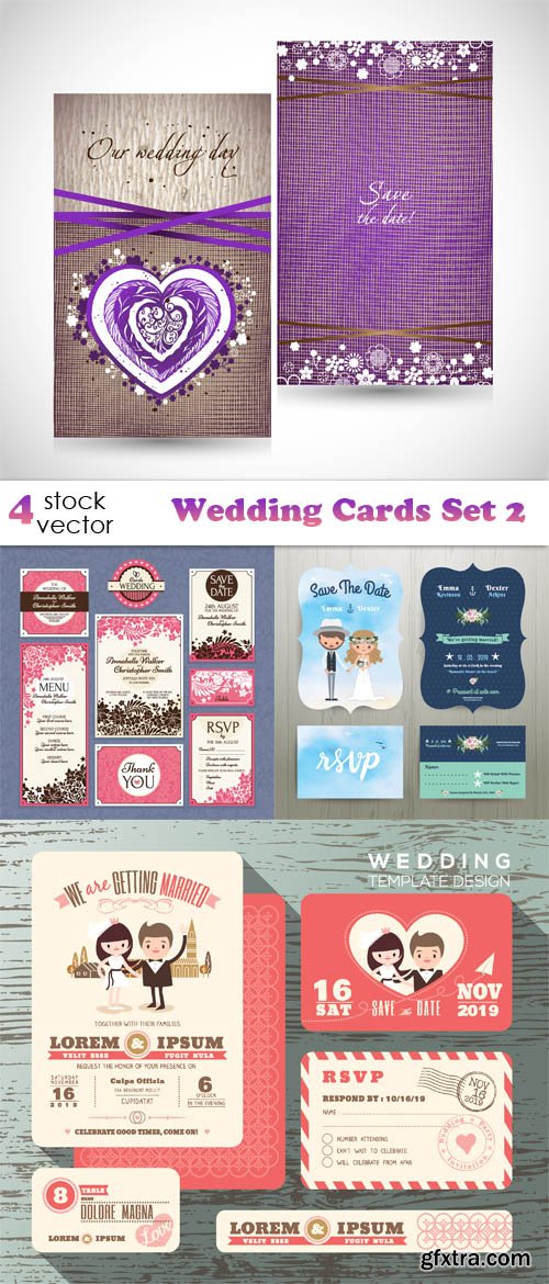 Vectors - Wedding Cards Set 2