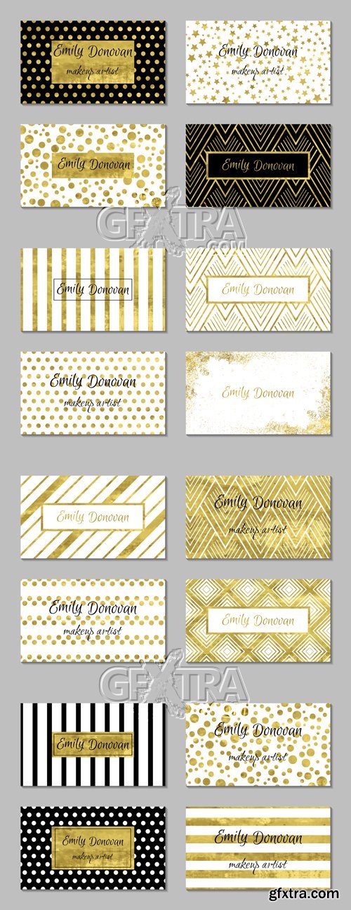 Golden Business Cards Vector