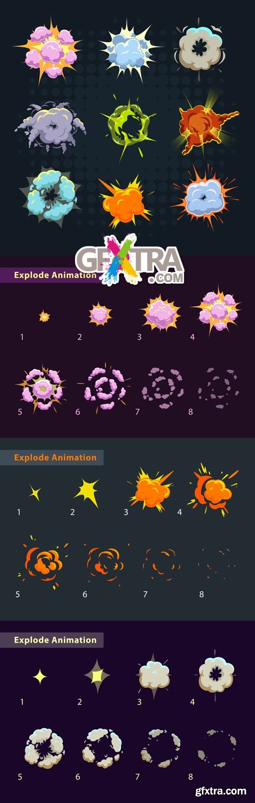 Explode Animation Vector